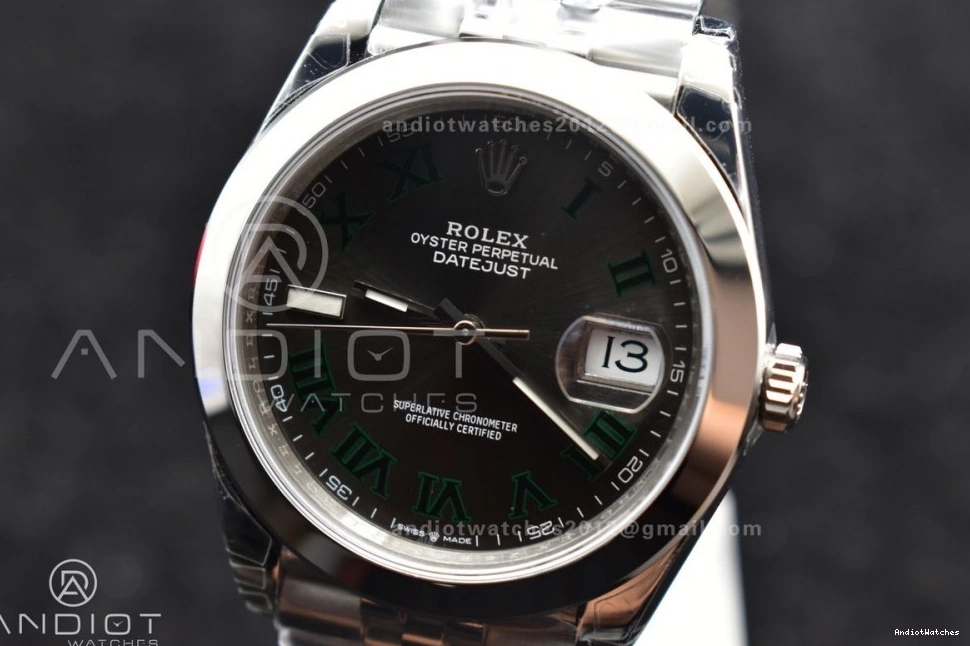 Best VS SS 904L 126334 on VSF Roman FashionForward Bracelet 41 Green Steel 1:1 Jubilee Gray 642 Dial DateJust Edition 0303